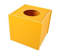 FIXOSHEE Yellow Lottery Box Cube Raffle Ticket Storage Case for Parties and Events Portable Suggestion Mailbox with Smooth Surface for Company Annual Meetings and Gatherings