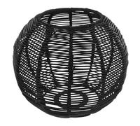 FIXOSHEE Zen Style Woven Rattan Pendant Lamp Shade Handmade Ceiling Light Cover for Dining Room Bedroom Living Room Black Vintage Lampshade with Traditional Japanese Weave Easy Clean