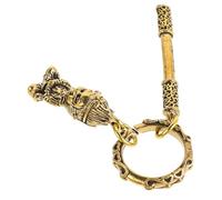 FIXOSHEE Zodiac Monkey Keychain Brass Monkey King Staff Pendant Car Accessory Bag Charm for Collectors of Chinese Mythology and Cultural Artifacts
