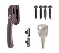 FixRello Fastener Casement Window Handle for Timber Surfaces | with Key, Mount/Wedge and Screws for Easily Installation and Security (1, Bronze)
