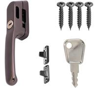 FixRello Locking Casement Window Handle - Secure Timber Window Latch with Key, Screws & Mount - Bronze, 4 Pack