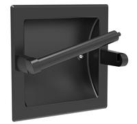 Fixsen Matte Black Toilet Paper Holder for Regular Rolls, Black Recessed Pivoting Toilet Paper Holder Wall Mount Made of Metal, in Wall Toilet Paper Holder Black, Bathroom Toilet Paper Wall Holder