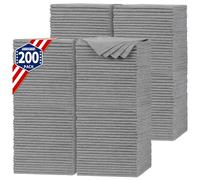 FIXSMITH Shop Towels, Pack of 200, Grey Microfiber Cleaning Cloth Bulk, Microfiber Towels for Cars, All-Purpose Absorbent Cleaning Rags, Dust Cloth for Automotive, Mechanic, Garage, 11.5 x 11.5 inch