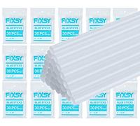 FIXSY Low Temp.Operation Hot Glue Sticks Mini Size 4" Long x .28" Diameter, 30 Counts/Pack, 15 Packs/Box