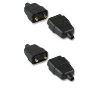 fiXte 2 Pin 10 Amp In line Impact Resistant Mains Appliance Connector in Black (2)