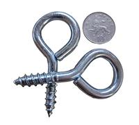 fiXte® 2 x Heavy Duty 75mm Screw Eye Bolt Lag Eye Bolt Fixing With 15mm Eyelet