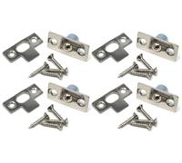 fiXte Bales Tubular Ball Roller Bolt Spring Cupboard Cabinet Door Catch Nickel Plated Plates 19mm (Pack of 4)