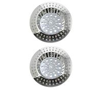 fiXte Chrome Plated Sink Shower Strainer Plug Hole Basin Filter Cover Hair Trap Large (41-57mm) (Pack of 2)