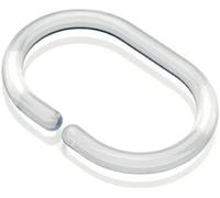 fiXte Clear Shower Curtain Rings Hooks Clips Plastic Lightweight and Durable Bathrooms Changing Rooms Accessories 5cm x 3cm (Pack of 24)