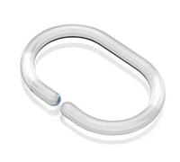 fiXte Clear Shower Curtain Rings Hooks Clips Plastic Lightweight and Durable Bathrooms Changing Rooms Accessories 5cm x 3cm (Pack of 12)