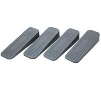 fiXte Deluxe Heavy Duty Non-Slip Rubber Door Wedge Stopper (4, Dark Grey)