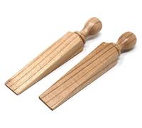 fiXte Extra Large Traditional Wooden Beech Wood Door Stop Wedge Door Stopper Stop (Pack of 2)