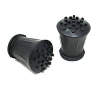 fiXte Heavy Duty Replacement Walking Stick Cane Crutch Hiking Pole Rubber End Ferrule Black 16mm (2)