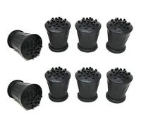 fiXte Heavy Duty Replacement Walking Stick Cane Crutch Hiking Pole Rubber End Ferrule Black 16mm (8)