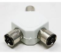 fiXte High Grade BA34 Y Splitter FM Radio DTV 1 Coaxial Plug to 2 Sockets