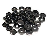 fiXte Hinged 1Piece Screw Cover Cup Caps for Number 6 and 8 Screw Size - Pack of 20 (Black)