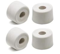 fiXte Large Wall Floor Mounted Rubber Door Stopper Bump Stop 33mm White (Pack of 4)