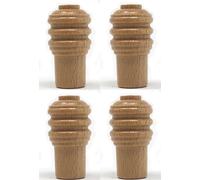 fiXte Large Wooden Ridged Cord Pull Curtain Roman Blind Light Bathroom Kitchen Fan Natural Wood (Pack of 4)
