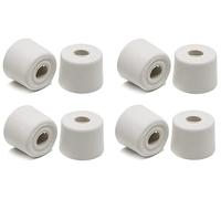 fiXte Medium Wall Floor Mounted Rubber Door Stopper Bump Stop 28mm White (Pack of 8)