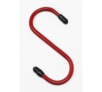fiXte Plasic Coated S Hooks Rubber Ends Storage Kitchen Garage Shed Stall 100mm Red (10)