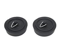 fiXte Replacement Sink Plug Shower Bath Basin Rubber Black 38mm 1 1/2" (Pack of 2)