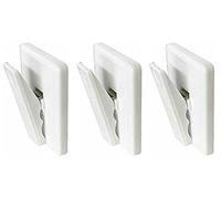 fiXte Self Adhesive Note Bill Clip Note Holder Holders Spring Loaded White Pack of 3