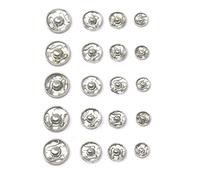 fiXte Snap Fasteners Fastenings 7mm to 12mm Stitch Press Studs for Sewing Snap B uttons for Clothes DIY Craft Projects (Pack of 40)