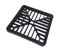 fiXte Square Gulley Grid Drain Cover Grate Lid. Heavy Duty Pvc. 150mm X 150mm / 6 Inch. Black