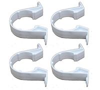 fiXte Waste Compression and Push Fit Fittings Pipe Clipss for 32mm Pipes White Pack of 4