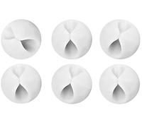 fiXte White Self Adhesive Cable Tidy Clips - 6 Pack