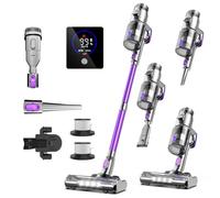FixtFixer Cordless Stick Vacuum Cleaner, 500W/55kPa/80Min Powerful Long-lasting Lightweight Vacuum with Anti-tangle Brush for Pet Hair, Wall-mounted Upright Stick Vacuum for Hard Floors/Carpet/Home