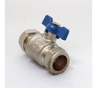 FixTheBog 22mm Butterfly Ball Valve Blue Cold Wras Approved