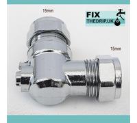 FixTheBog Angled 15mm Isolating Valve Slotted Turn To Isolate Supply