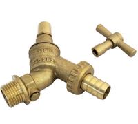 Fixthebog™ Uk Made Brass Anti Vandal Outdoor Garden Tap Hose Watering 1/2" Hose Union Bib Tap With Double Check Valve