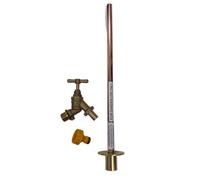 Fixthebog™ Uk Made Brass Outdoor Garden Tap Hose Watering 1/2" Double Check Valve 350mm Through Wall Kit Ptfe Hozelock Adaptor