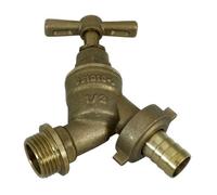 Fixthebog™ Uk Made Brass Outdoor Garden Tap Hose Watering 1/2" Hose Union Bib Tap