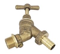 Fixthebog™ Uk Made Brass Outdoor Garden Tap Hose Watering 1/2" Hose Union Bib Tap With Double Check Valve