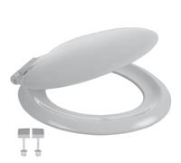 FixTheBog Wirquin Sonata White Toilet Seat & Cover Universal Fit, Bottom Fix Hinges Sso11Wh