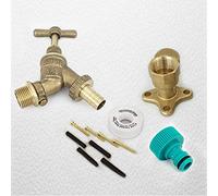 FixtheDrip 1/2" Garden Outside Tap with Backplate Elbow, plugs PTFE and Screws