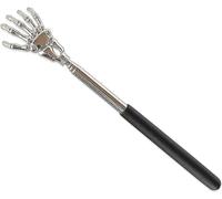 FIXTOOLS Extendable Stainless Steel Telescopic Back Scratcher with Claw Massager and Soft Rubber Handles for Itch Relief Portable and Convenient.