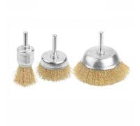 Fixtools Wire Brush Wheel Cup Brush 3pcs Wire Brush Set for Drill 1/4 Inch Shank Brass Coated Crimped Wire Wheel for Clean Rust Flakes Paint Sanding Corrosion