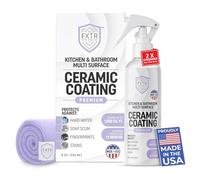 Fixture Shield Home Ceramic Coating Spray - Extra Strength Hydrophobic Barrier for Kitchen & Bath Surfaces, Guards Against Fingerprints, Stains, & Grime, Made in USA