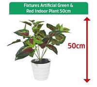 Fixtures Artificial Green & Red Indoor Plant 50cm