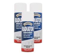 Fixtures Business & Homewares Satin White Radiator Paint | Heat Resistant | No Yellowing | 3 x 400ml | Hamerite Pure Brilliant White Enamel Aerosol