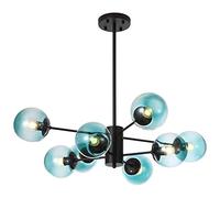 Fixtures, DNA Chandelier Magic Bean Molecular Light Mid-Century Glass Globes Sputnik Pendant Lamp Compatible with Kitchen Island Living Bedroom Dining Room, Base, 8 Lights