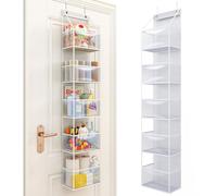 Fixwal 5-Shelf Over The Door Hanging Pantry Organizer With Clear Plastic Pockets, 25lb Ultra Sturdy And Large Capacity Door Organizer For Closet, Bedroom, Nursery, Bathroom And Sundries