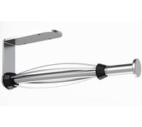 Fixwal Paper Towel Holder Under Cabinet, Single Hand Operable Wall Mount Paper Towel Holder with Damping Effect, Bend-Resistant, Self-Adhesive or Drill Mounting for Kitchen Bathroom, Sliver