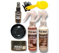 Fixxall All Surface Repair Kit - Floor, Worktop & Furniture Repair Kit for Wood, Laminate, Vinyl, Tile & Stone Surfaces - 16 Colour Repair Fillers & Scratch Cover (Black)