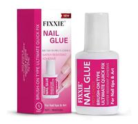 Fixxie Extra Strong Nail Glue with Brush 15ml - 5s Fast Dry, Long-Lasting Hold, No Nail Lamp Needed - Super Strong Nail Glue for Press on Nails, Acrylic Tips & False Nails