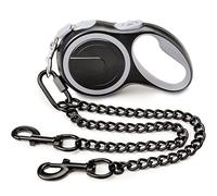Fiyade Retractable Dog Lead for Medium to Large Dogs, Extendable to 3m with Metal Double Lead 50cm